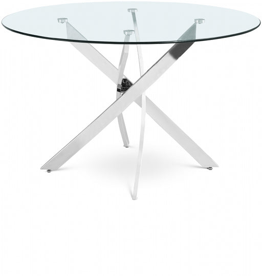 Round Silver Dining Table