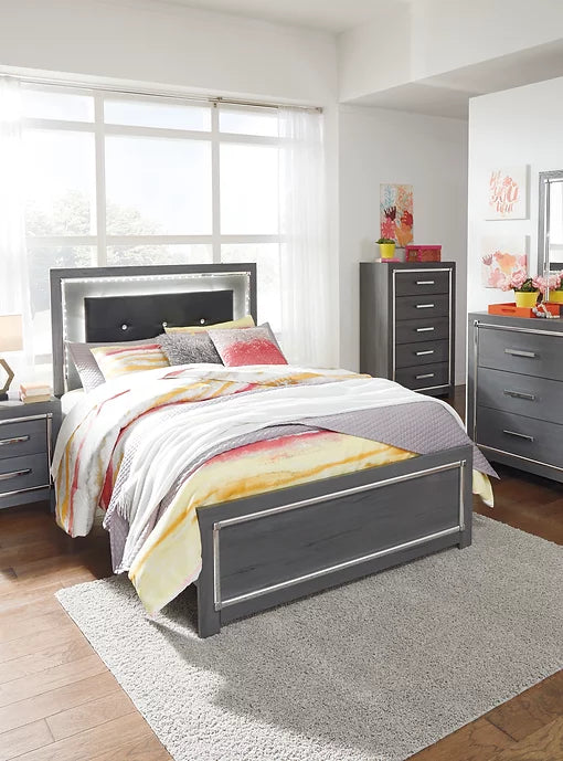 Lodanna Gray Full Bed Frame With LED