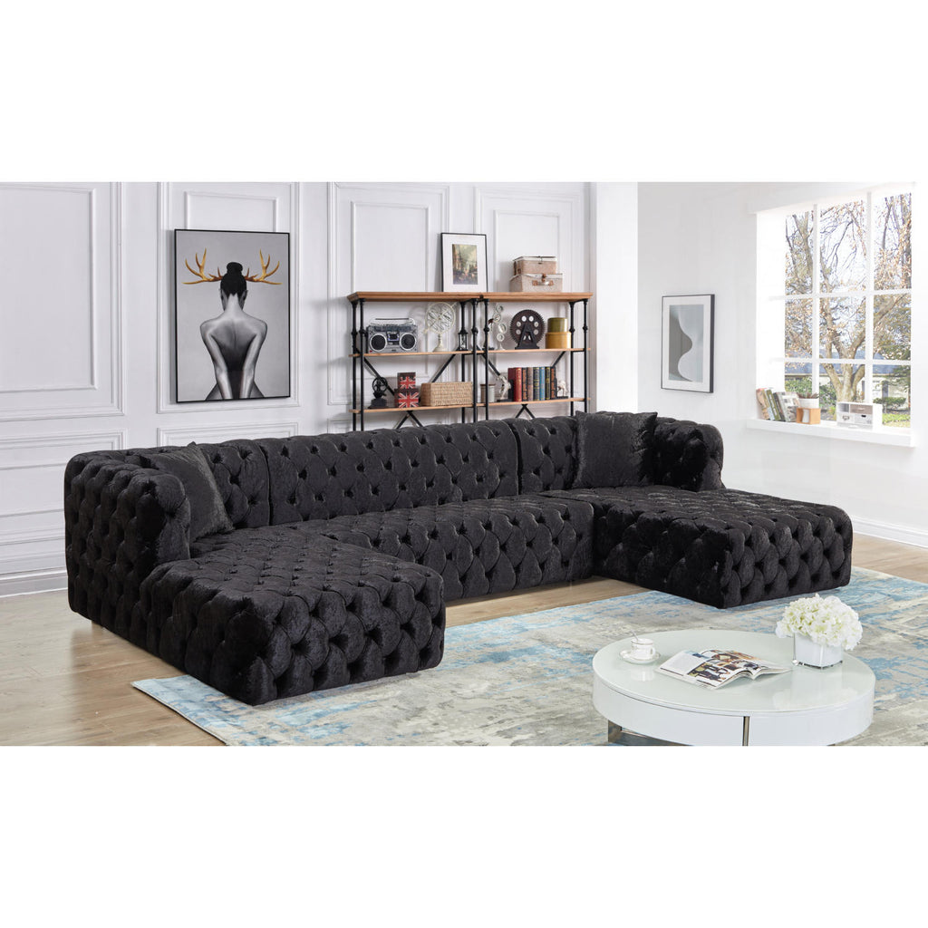 Tufted black sectional hotsell