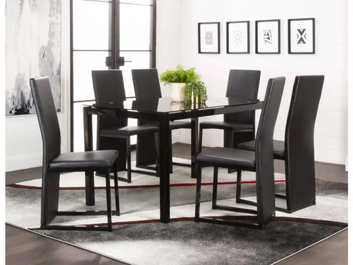 Como Black 7 Piece Dining Room Set