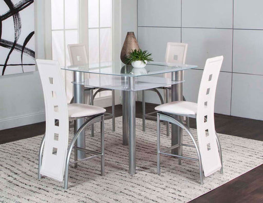Valencia White 5 Piece Counter Height Dining Set