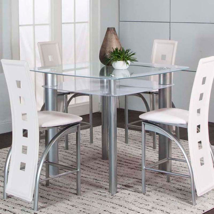 Valencia White 5 Piece Counter Height Dining Set