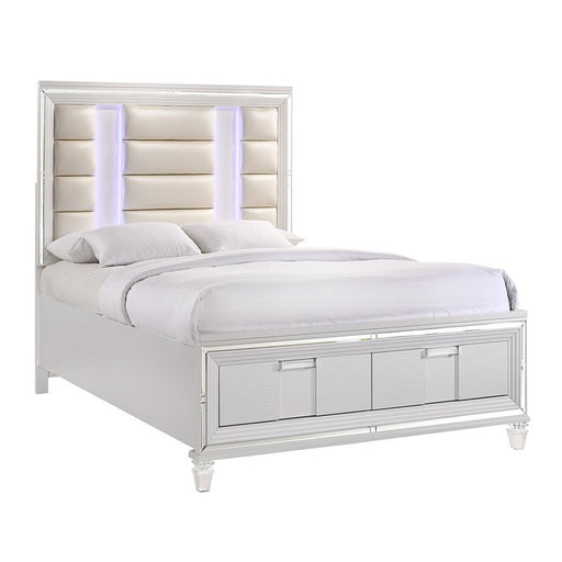 Twenty Nine White Queen Panel Bed With Led & Storage Drawers
