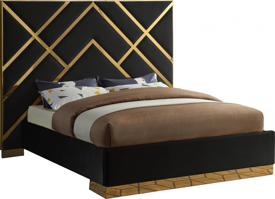 Vector Black/Gold Queen Bed