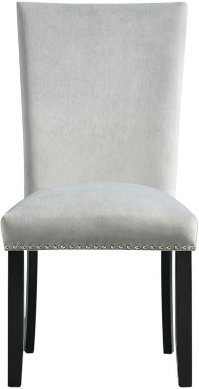 Francesca Rectangular Grey Dining Velvet Dining Side Chair
