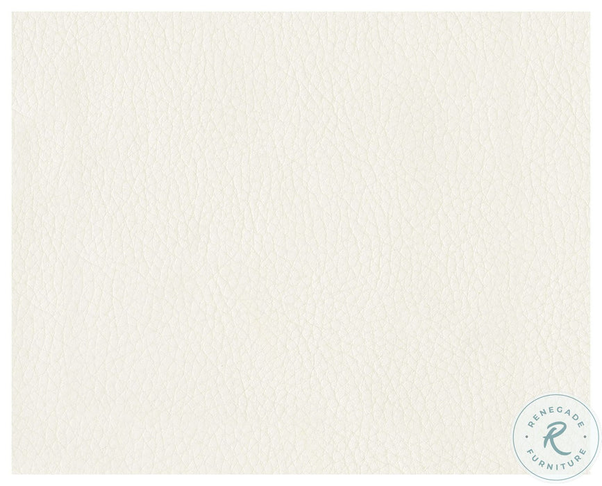 Donlen White Leather 2 Piece Living Room Set