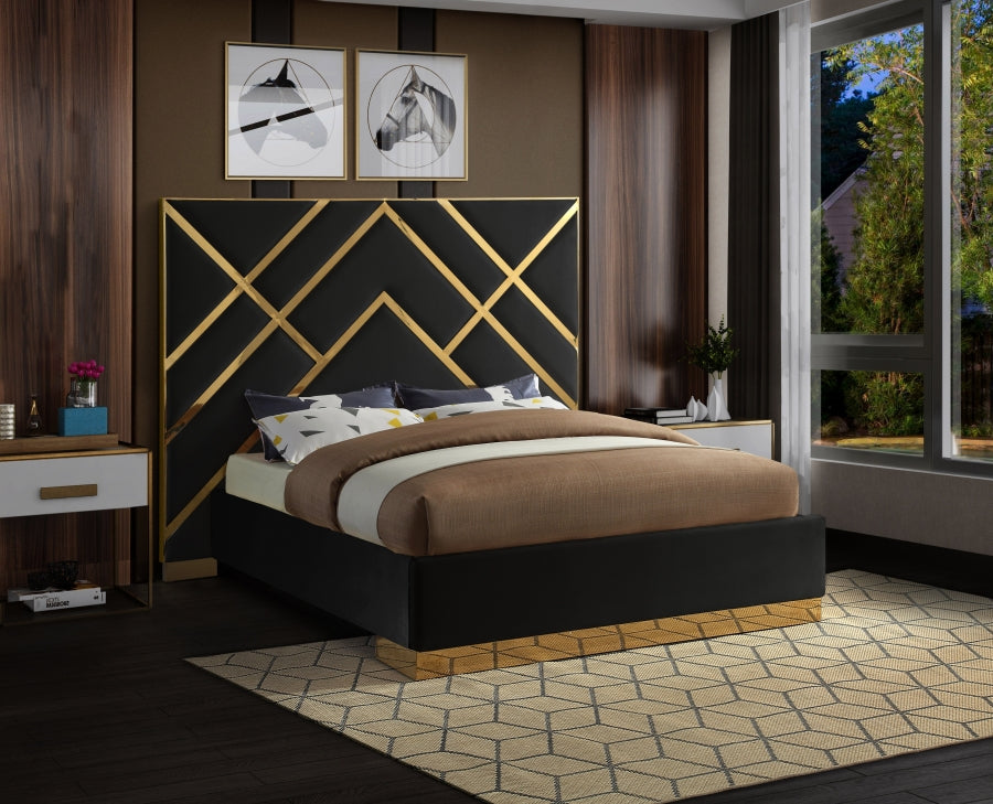 Vector Black Gold Queen Bed