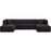 Sara Black Velvet 3 Piece Sectional