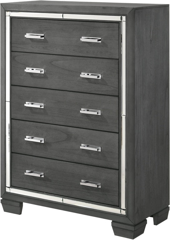 Titanium Gray 5 Piece Queen Bedroom Set