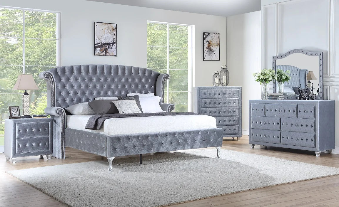 Deanna Gray 5 Piece Queen Bedroom Set BDFurnitureDecor