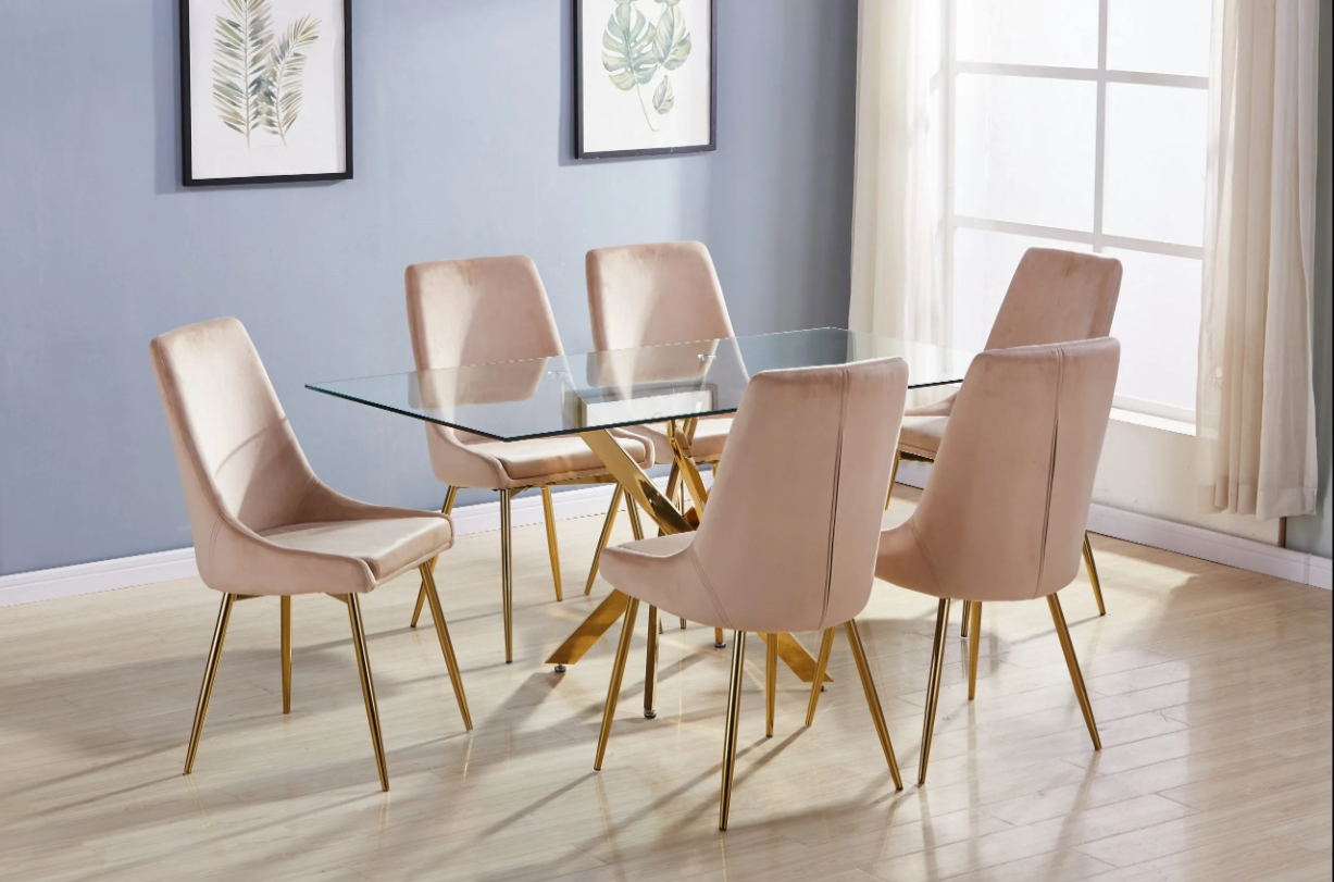 Rose gold dining best sale set