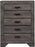 Nathan Gray Oak Finish 5 Piece Queen Bedroom Set