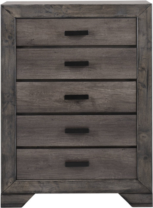 Nathan Gray Oak Finish 5 Piece Queen Bedroom Set