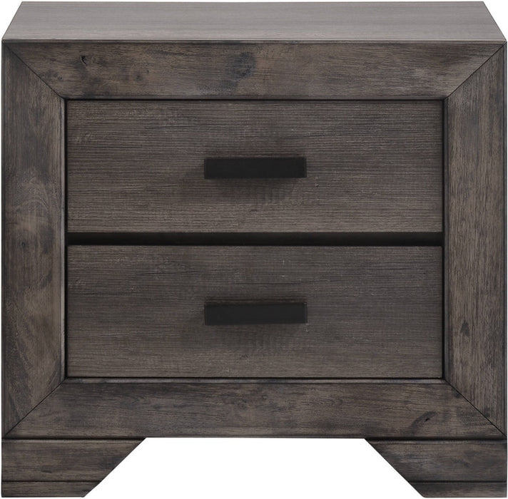 Nathan Gray Oak Finish 5 Piece King Bedroom Set